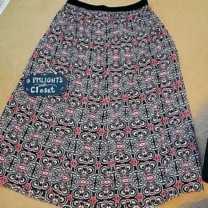 Ruby Rd. Full Skirt 8 Petite Black White Red